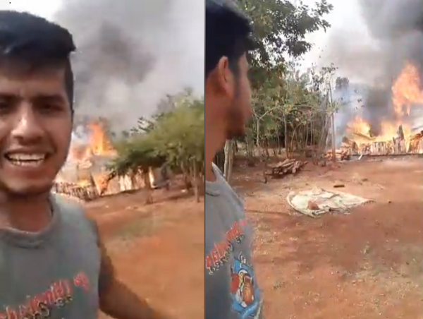 Crónica / (VIDEO) Mostró en vivo cómo se quemaba su casa