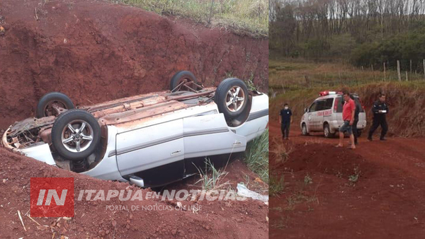 VUELCO DE VEHÍCULO EN YATYTAY TRAS TENTATIVA DE ASALTO