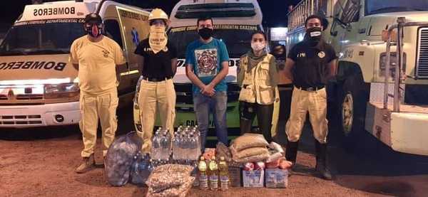 Caazapá: Gobernación entregó víveres a Bomberos Voluntarios - Noticiero Paraguay