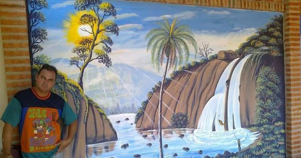 La Nación / Ejemplo de superación: pinta murales y paisajes sobre lienzo para salir adelante