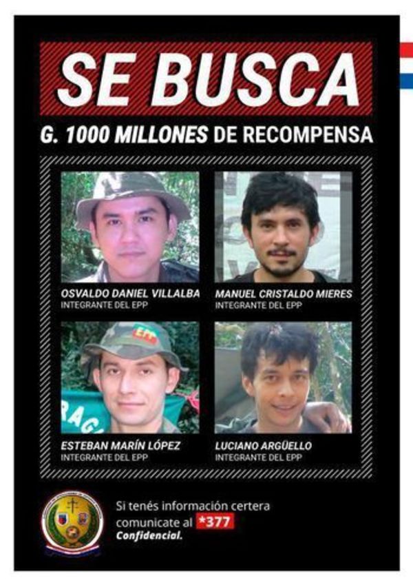 Gobierno ofrece recompensa de G.1000 millones por información precisa de los miembros del EPP