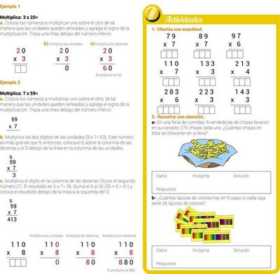 Multiplicación de números de un dígito por números de dos y tres dígitos - Escolar - ABC Color