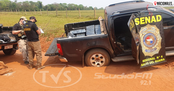 Senad intercepta camioneta cargada de marihuana y captura a joven con encomienda de cocaína