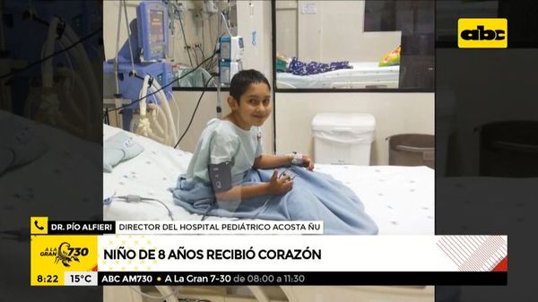 Niño trasplantado evoluciona favorablemente - ABC Noticias - ABC Color
