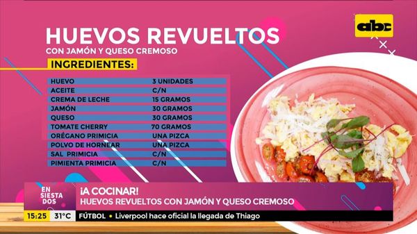 ¡Hoy cocinamos huevos revueltos con jamón y queso cremoso! - Ensiestados - ABC Color