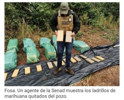 Hallan carga de marihuana oculta en un pozo en territorio del EPP