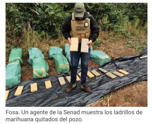 Hallan carga de marihuana oculta en un pozo en territorio del EPP