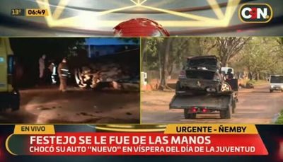 Festejo del Día de la Juventud acaba en choque y vuelco