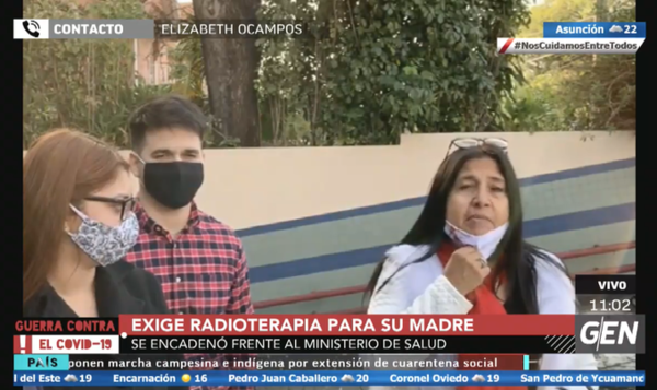HOY / Elizabeth Ocampos, hija de una paciente oncológica, exige radioterapia para su madre