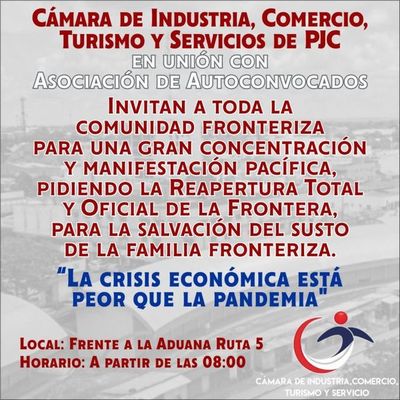 Se manifestarán por la apertura de la frontera en Pedro Juan Caballero