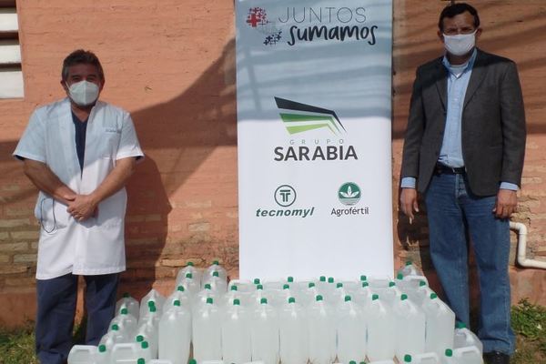 Tecnomyl donó 240 litros de alcohol al Hospital Distrital de Villeta | Lambaré Informativo