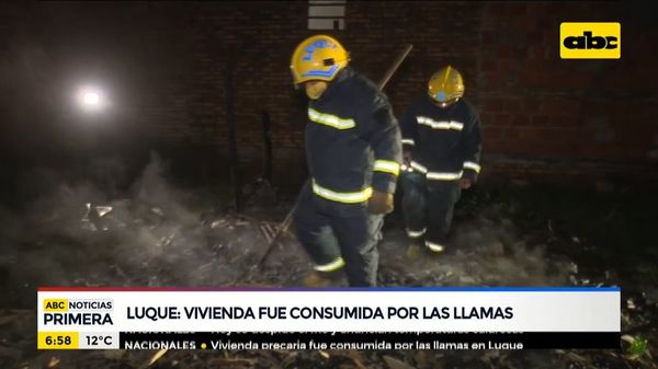 Vivienda fue consumida por las llamas en Luque - ABC Noticias - ABC Color