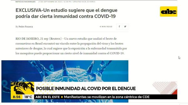 ¿El dengue puede proveer cierta inmunidad contra el coronavirus? - ABC Noticias - ABC Color