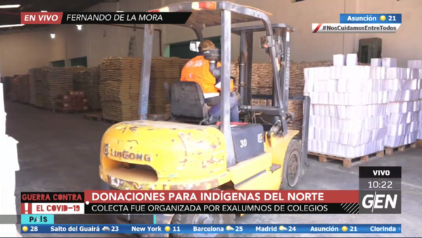 HOY / En el depósito de la SEN , llegan los camiones con donaciones para indígenas de la zona norte