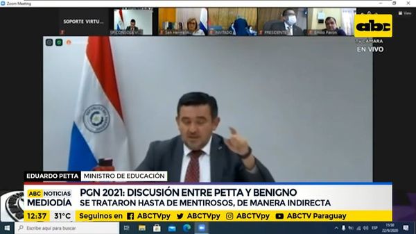 Discusión entre Petta y Benigno López por PGN 2021 - ABC Noticias - ABC Color