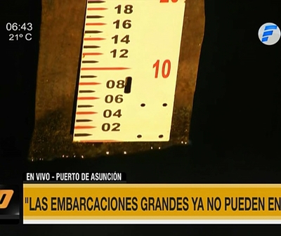 Nivel del río Paraguay impide ingreso de grandes embarcaciones a Puerto de Asunción