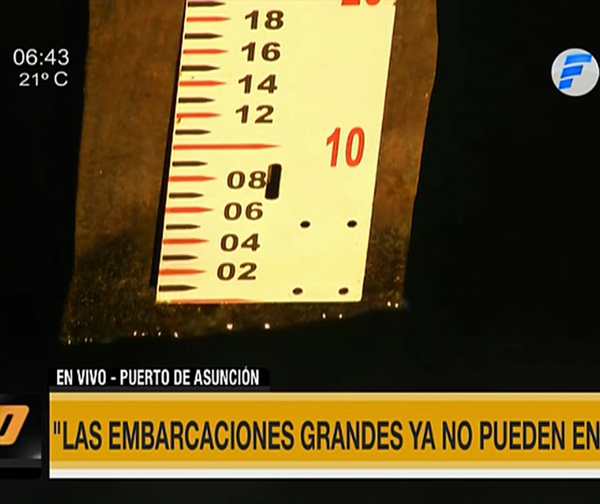 Nivel del río Paraguay impide ingreso de grandes embarcaciones a Puerto de Asunción