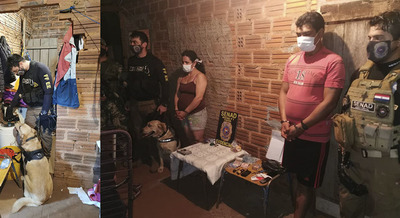 DOS DETENIDOS EN VIVIENDA ALLANADA POR LA SENAD.