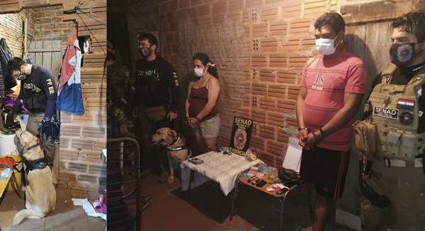 DOS DETENIDOS EN VIVIENDA ALLANADA POR LA SENAD.