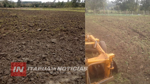 INTENSAS TAREAS DE PREPARACIÓN DE SUELO EN CAPITÁN MIRANDA