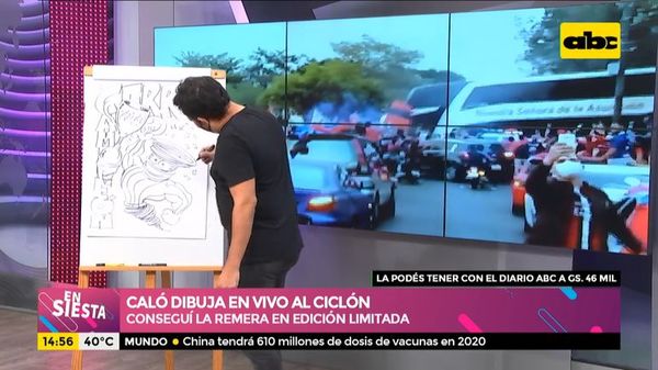 ¡Caló dibuja en vivo al Ciclón de Barrio Obrero! - Ensiestados - ABC Color