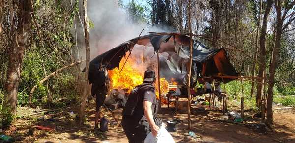 Destruyen campamento con toneladas de marihuana picada en Bella Vista - Noticiero Paraguay