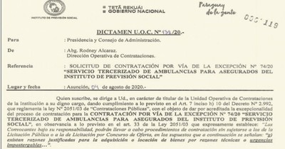 La Nación / IPS no justifica compra urgente y alquilará servicio de ambulancia