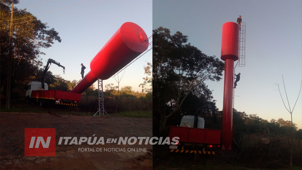 INSTALAN TANQUE DE AGUA DE 20.000 LTS. PARA SOLUCIONAR ESCACEZ EN EL Bº LA AZOTEA