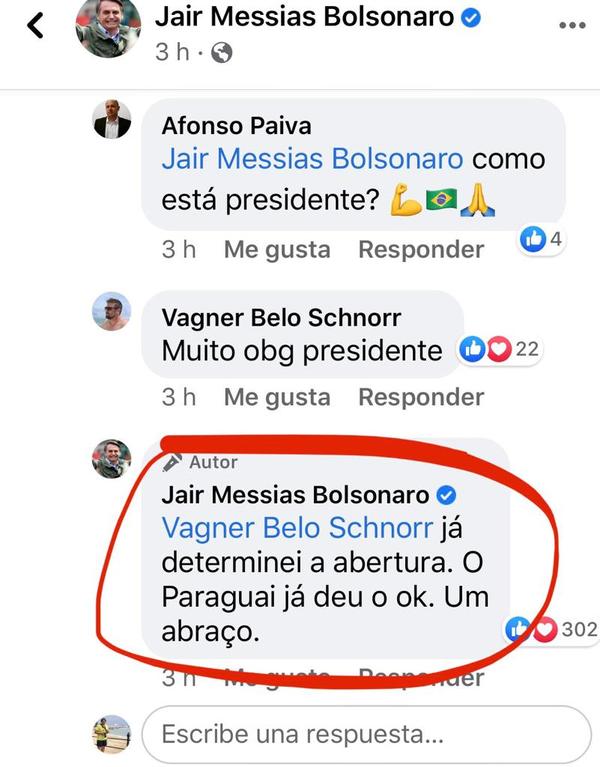 Jair Bolsonaro: “Ya determiné la apertura” - Noticde.com