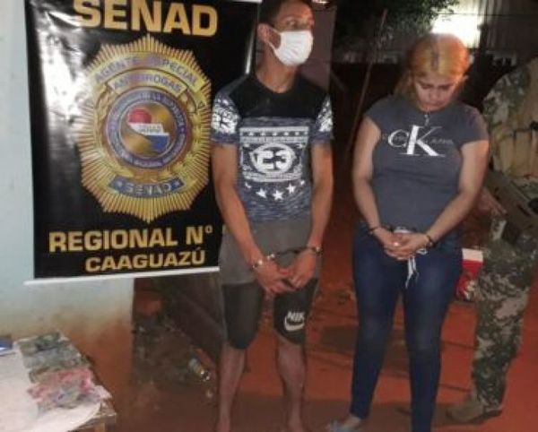 Capturan a pareja de microtraficantes en Caaguazú