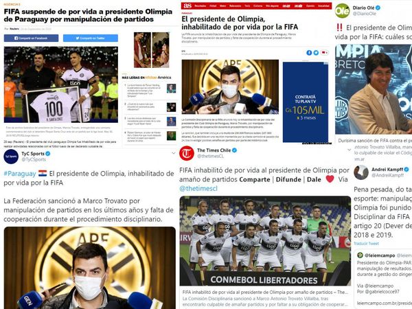 El mundo habla de la sanción a Trovato