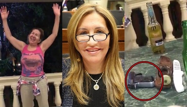 Senadora genera polémica por aparente estado de ebriedad y arma de fuego - Teleshow