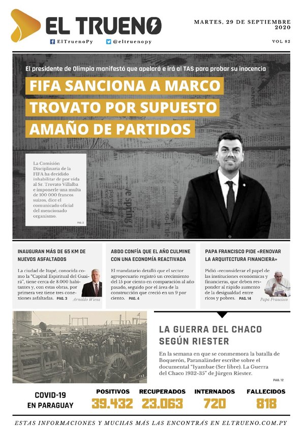 E-paper 29 de Septiembre 2020 - El Trueno