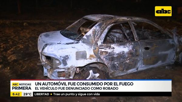 Automóvil fue totalmente consumido por el fuego - ABC Noticias - ABC Color