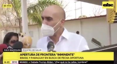 Apertura de frontera es inminente, afirma Mazzoleni