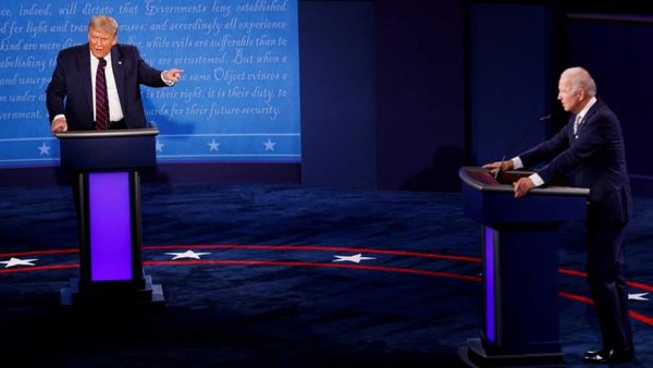 Entre gritos y mucha tensión, Trump y Biden se mostraron los dientes en el primer debate presidencial
