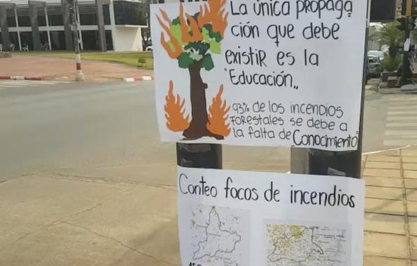 Estudiantes de Coronel Oviedo marchan por la concienciación ante incendios