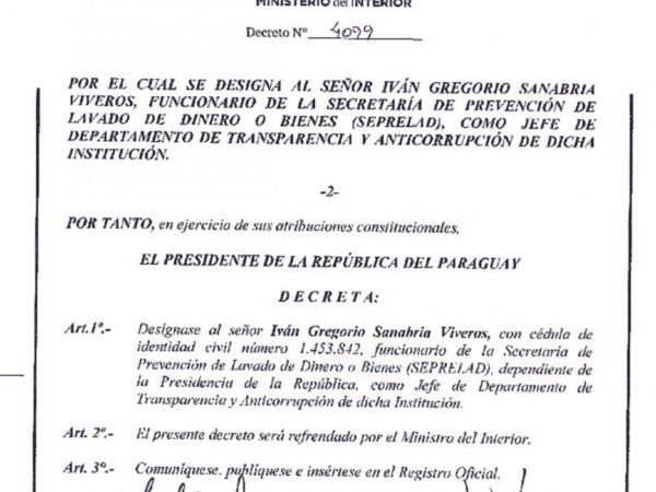 Abdo asciende en la Seprelad a un funcionario cartista