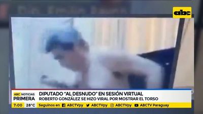 Diputado colorado, al desnudo en sesión virtual  - ABC Noticias - ABC Color