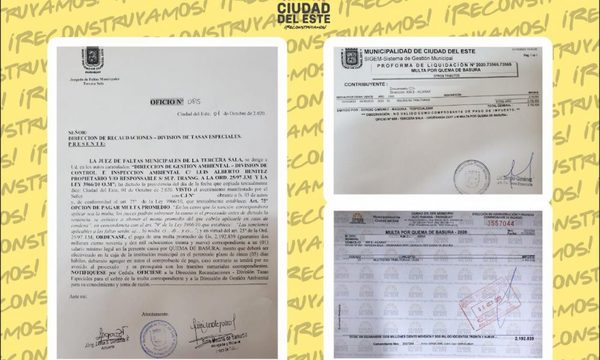 Multan más de Gs. 2.000.000 a hombre por quema de basura en CDE