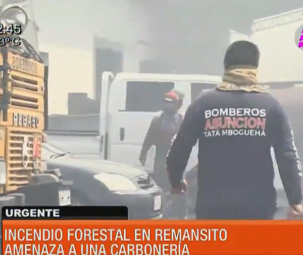 Gran incendio forestal en la zona de Remansito