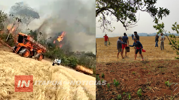 INCESANTE COMBATE AL FUEGO POR PARTE DE VOLUNTARIOS DE YATYTAY