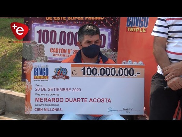 FELIZ GANADOR SE LLEVÓ G. 100 MILLONES CON TELEBINGO TRIPLE
