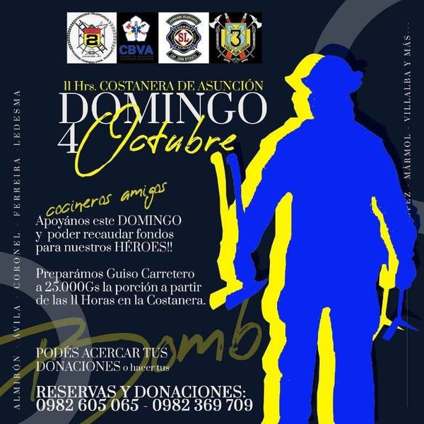 Cocineros se unen para ayudar a los bomberos - Nacionales - ABC Color