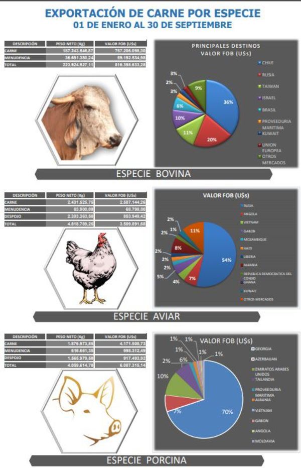 Exportación de carne mantiene buen ritmo - Nacionales - ABC Color