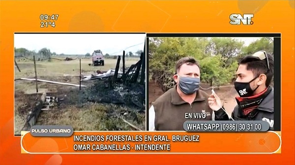 "Nunca vimos un fuego de este tipo", dice intendente de Gral. Bruguez