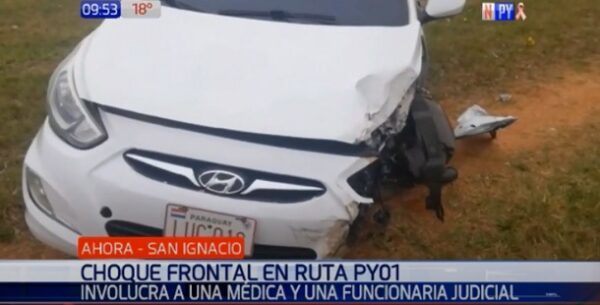 Funcionaria judicial protagoniza choque frontal en Misiones