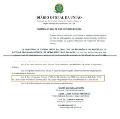 Brasil vuelve a cerrar sus fronteras hasta inicios del mes de noviembre – Diario TNPRESS