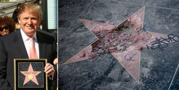 Hombre vandaliza otra vez la estrella de Trump en Hollywood y encara a la justicia