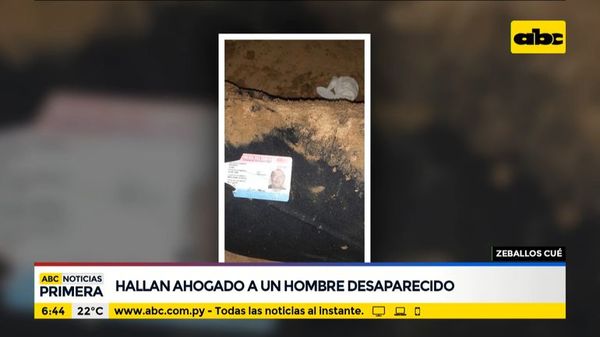 Hallan ahogado a un hombre desaparecido - ABC Noticias - ABC Color